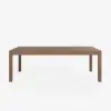 Wevara 220 cm Walnut-Finished Aluminium Slatted Outdoor Dining Table