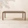 Wevara 220 cm Walnut-Finished Aluminium Slatted Outdoor Dining Table