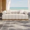 Resaro Teak Wood Deep-Seat 2-Seater Outdoor Sofa Warm White