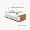 Resaro Teak Wood Deep-Seat 2-Seater Outdoor Sofa Warm White