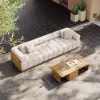 Resaro Teak Wood Deep-Seat 3-Seater Outdoor Sofa