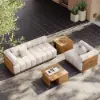 Resaro Teak Wood Deep-Seat 3-Seater Outdoor Sofa