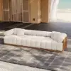 Resaro Teak Wood Deep-Seat 3-Seater Outdoor Sofa