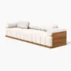 Resaro Teak Wood Deep-Seat 3-Seater Outdoor Sofa