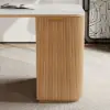 Picture of Modern White Ash Wood Rectangle Desk & Reclining Leather Office Chair (63.8")