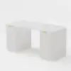 Modern White Ash Wood Rectangular Desk & Reclining Leather Office Desk Chair (63.8")