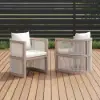 Wevara 2 Pieces Modern Aluminium & Ropes Outdoor Dining Chair Set in Sand & Oatmeal