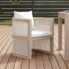Wevara 2 Pieces Modern Aluminium & Ropes Outdoor Dining Chair Set in Sand & Oatmeal