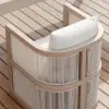 Wevara 2 Pieces Modern Aluminium & Ropes Outdoor Dining Chair Set in Sand & Oatmeal