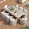Wevara 2 Pieces Modern Aluminium & Ropes Outdoor Dining Chair Set in Sand & Oatmeal