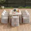 Wevara 2 Pieces Modern Aluminium & Ropes Outdoor Dining Chair Set in Sand & Oatmeal