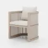 Wevara 2 Pieces Modern Aluminium & Ropes Outdoor Dining Chair Set in Sand & Oatmeal