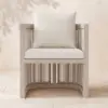 Wevara 2 Pieces Modern Aluminium & Ropes Outdoor Dining Chair Set in Sand & Oatmeal