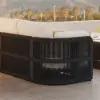 Picture of Costra Woven Outdoor Sectional Sofa Set with Adjustable Reclining Chaise and Coffee Table Black