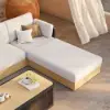 Picture of Costra Woven Outdoor Sectional Sofa Set with Adjustable Reclining Chaise and Coffee Table Black