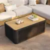 Picture of Costra Woven Outdoor Sectional Sofa Set with Adjustable Reclining Chaise and Coffee Table Black