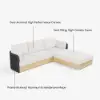 Picture of Costra Woven Outdoor Sectional Sofa Set with Adjustable Reclining Chaise and Coffee Table Black