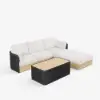 Picture of Costra Woven Outdoor Sectional Sofa Set with Adjustable Reclining Chaise and Coffee Table Black