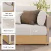 Costra Handwoven Rope L-Shaped Outdoor Sofa with Coffee Table in Ivory