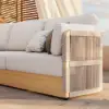 Costra Handwoven Rope L-Shaped Outdoor Sofa with Coffee Table in Ivory