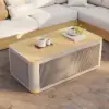 Costra Handwoven Rope L-Shaped Outdoor Sofa with Coffee Table in Ivory