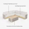 Costra Handwoven Rope L-Shaped Outdoor Sofa with Coffee Table in Ivory