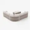 Costra Handwoven Rope L-Shaped Outdoor Sofa with Coffee Table in Ivory