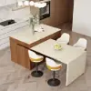 Modern 205 - 285 cm Extendable Wood Kitchen Island with Storage, Walnut – AUD-H2634
