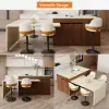 Modern 205 - 285 cm Extendable Wood Kitchen Island with Storage, Walnut – AUD-H2634