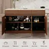 Modern 205 - 285 cm Extendable Wood Kitchen Island with Storage, Walnut – AUD-H2634