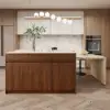 Modern 205 - 285 cm Extendable Wood Kitchen Island with Storage, Walnut – AUD-H2634