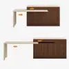 Modern 205 - 285 cm Extendable Wood Kitchen Island with Storage, Walnut – AUD-H2634