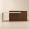 Modern 205 - 285 cm Extendable Wood Kitchen Island with Storage, Walnut – AUD-H2634