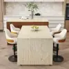 Modern 205 - 285 cm Extendable Wood Kitchen Island with Storage, Walnut – AUD-H2635