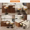 Modern 205 - 285 cm Extendable Wood Kitchen Island with Storage, Walnut – AUD-H2635