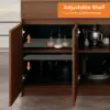 Modern 205 - 285 cm Extendable Wood Kitchen Island with Storage, Walnut – AUD-H2635