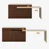 Modern 205 - 285 cm Extendable Wood Kitchen Island with Storage, Walnut – AUD-H2635