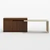 Modern 205 - 285 cm Extendable Wood Kitchen Island with Storage, Walnut – AUD-H2635