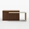 Modern 205 - 285 cm Extendable Wood Kitchen Island with Storage, Walnut – AUD-H2635