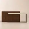 Modern 205 - 285 cm Extendable Wood Kitchen Island with Storage, Walnut – AUD-H2635