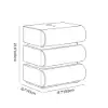 Picture of Humply White Faux Leather 3-Drawer LED Nightstand with Charging Station, Set of 2