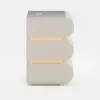 Picture of Humply White Faux Leather 3-Drawer LED Nightstand with Charging Station, Set of 2