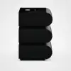 Humply Black Faux Leather 3-Drawer LED Nightstand with Charging Station, Set of 2
