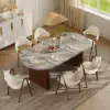 Fluve 200 - 2 cm Extendable Oval Concrete Grey Dining Table, Seats 6-8