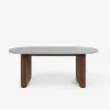 Fluve 200 - 2 cm Extendable Oval Concrete Grey Dining Table, Seats 6-8