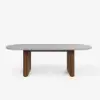 Fluve 200 - 2 cm Extendable Oval Concrete Grey Dining Table, Seats 6-8