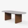 Fluve 200 - 2 cm Extendable Oval Concrete Grey Dining Table, Seats 6-8