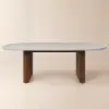 Fluve 200 - 2 cm Extendable Oval Concrete Grey Dining Table, Seats 6-8