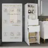 Aro 59" Freestanding Bathroom Storage Cabinet with Shelves, Drawers & Doors