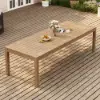 Wevara 104" Walnut-Finished Aluminum Slatted Outdoor Dining Table
